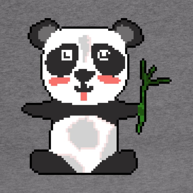 Panda Love: Pixel Art Panda Design for Charming Fashion by Pixel.id